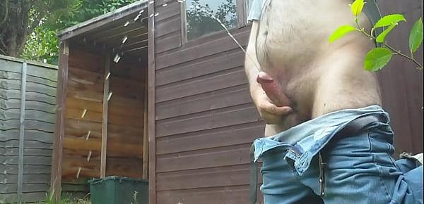  Pissing With Erect Penis Then Wank And Cum